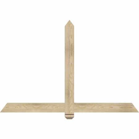 Ekena Millwork Eugene Rough Sawn Timber Gable Bracket, Douglas Fir, 60"W x 40"H x 2"D x 4"F, 16/12 Pitch GBW060X40X0204EUG00RDF